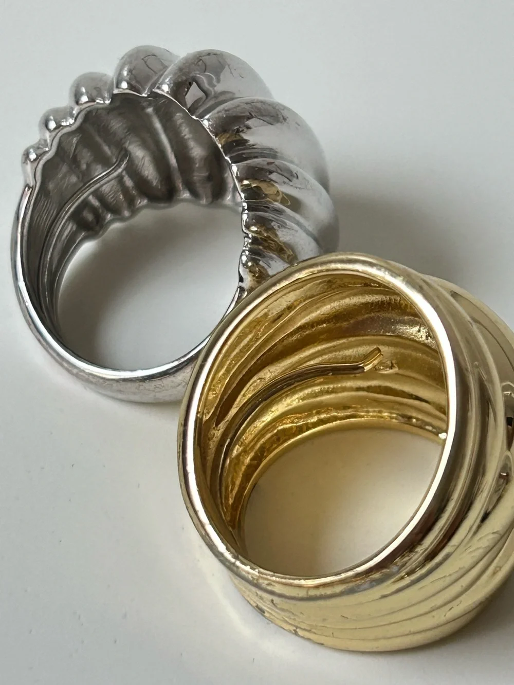 Gold & Silver Costume 2pc Ring Set
